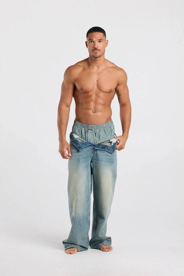 America Today gestreepte boxershort groen - Foto 2