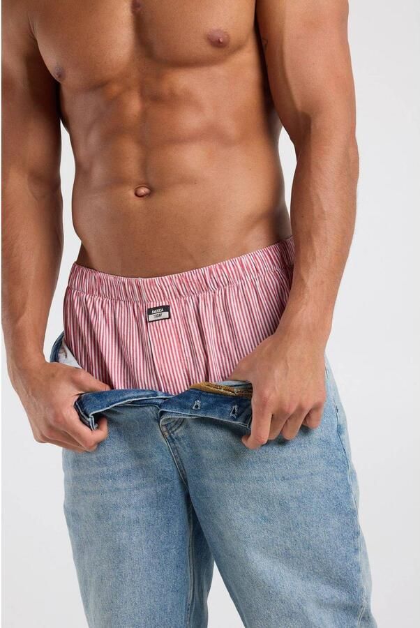 America Today gestreepte boxershort rood