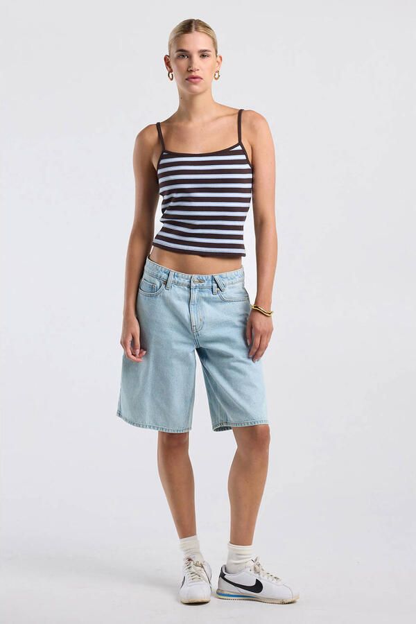 America Today gestreepte cropped top bruin - Foto 3