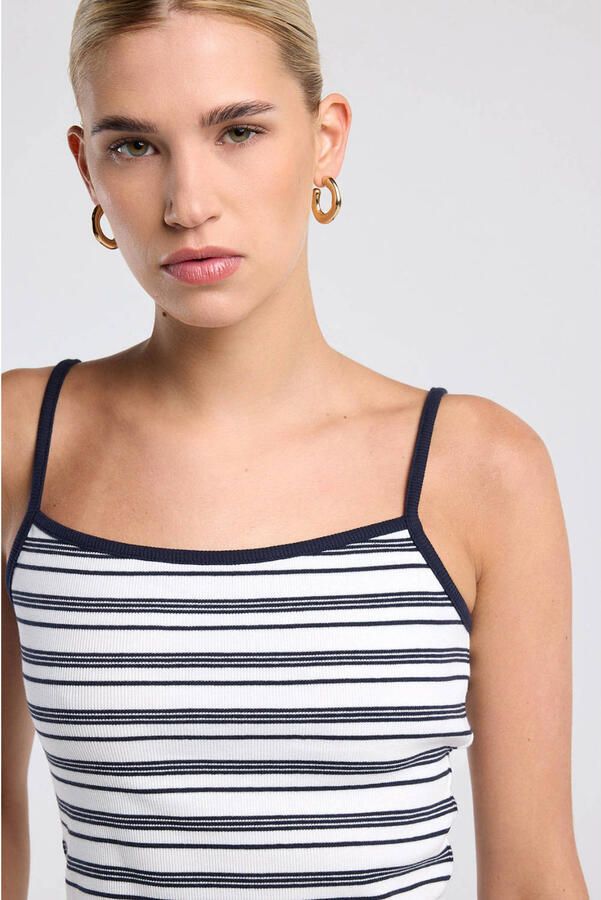 America Today gestreepte cropped top wit - Foto 3