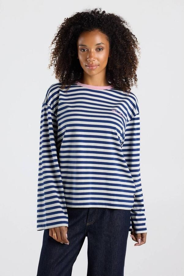 America Today gestreepte longsleeve blauw roze