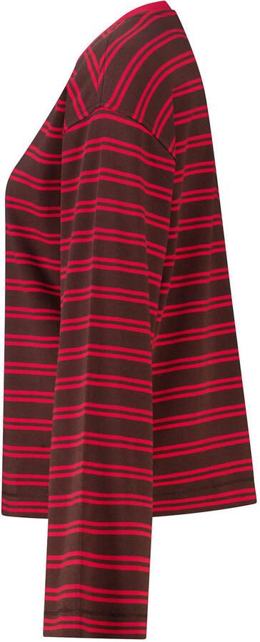 America Today gestreepte longsleeve bruin rood - Foto 3