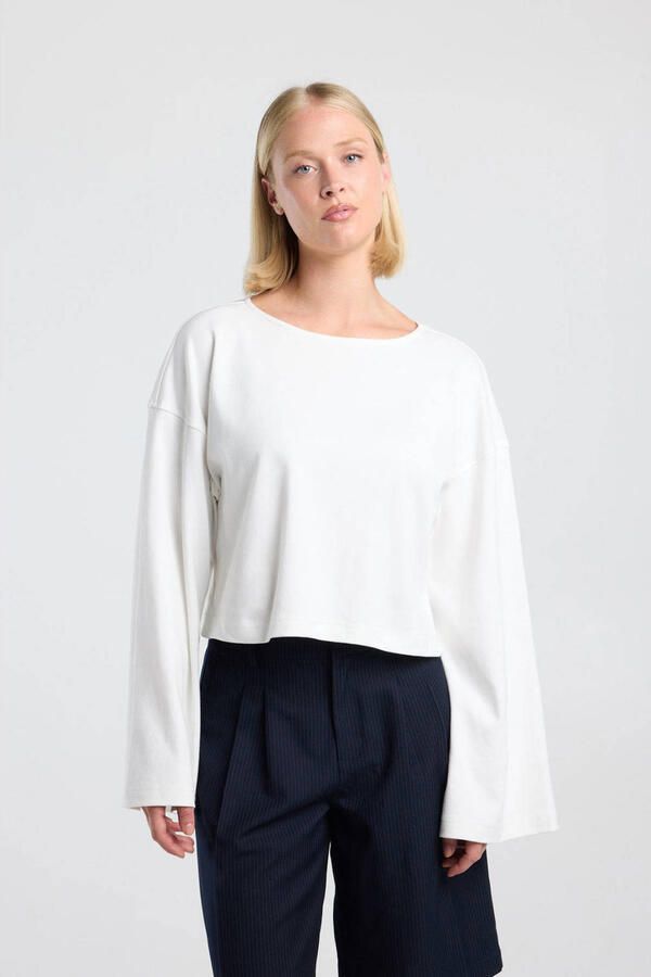 America Today gestreepte longsleeve ecru