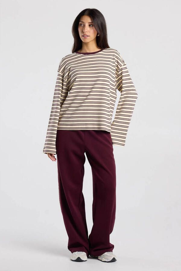 America Today gestreepte longsleeve lichtgeel - Foto 2