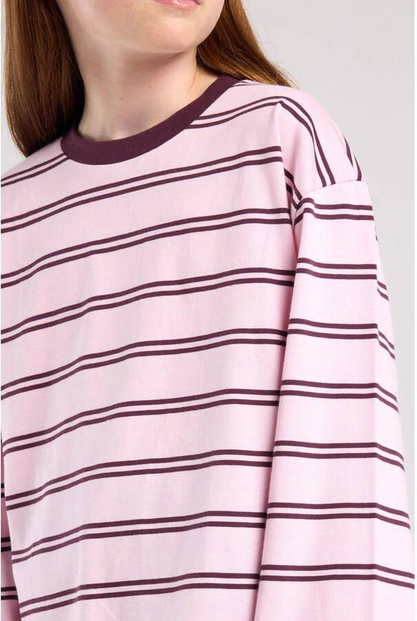 America Today gestreepte longsleeve lichtroze - Foto 2