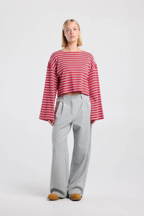 America Today gestreepte longsleeve rood