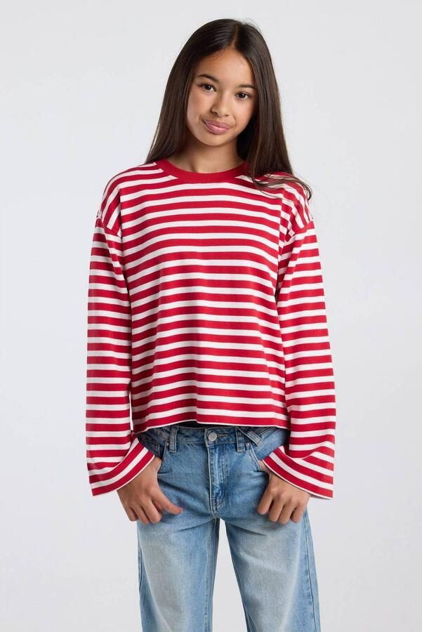 America Today gestreepte longsleeve rood wit - Foto 2