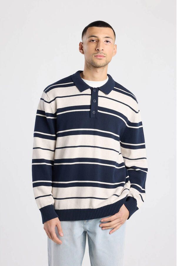America Today gestreepte sweater blauw