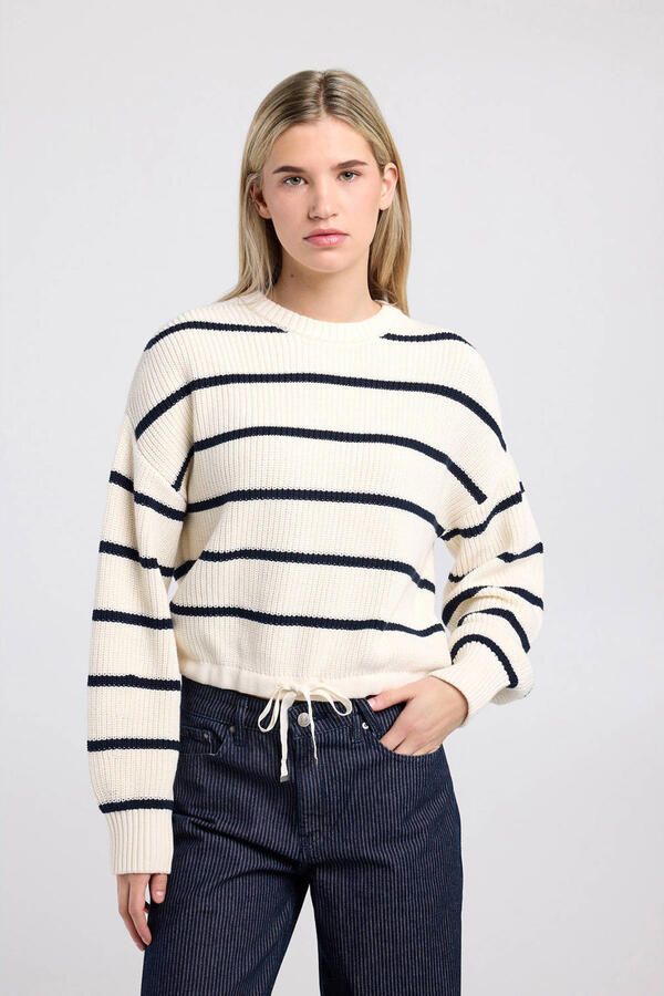America Today gestreepte sweater ecru
