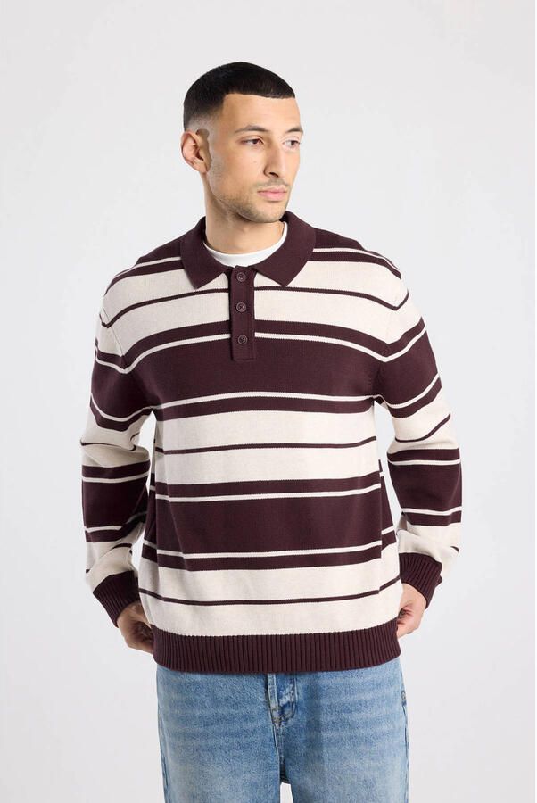 America Today gestreepte sweater rood