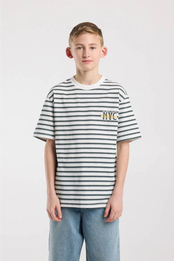 America Today gestreepte T-shirt wit