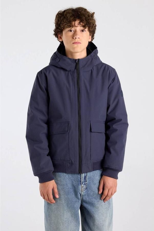 America Today gewatteerde winterjas blauw Jongens Polyester Capuchon