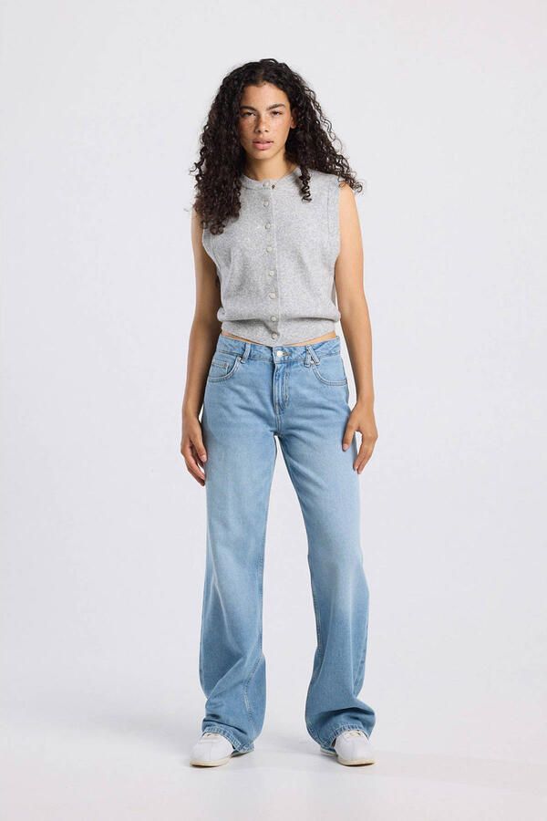 America Today gilet grijs gebreid - Foto 3