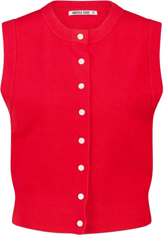 America Today gilet rood gebreid - Foto 2