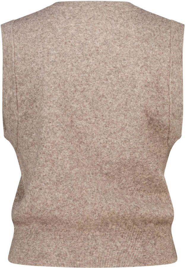 America Today gilet taupe gebreid - Foto 2