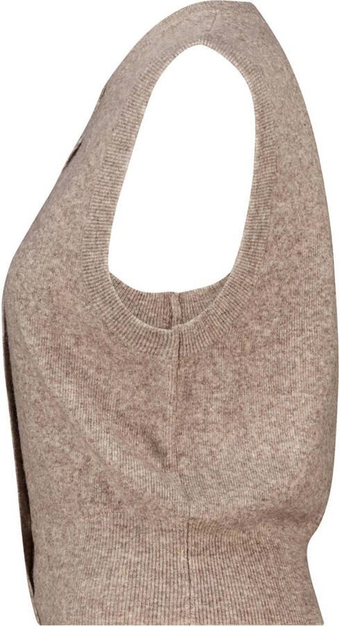 America Today gilet taupe gebreid - Foto 3