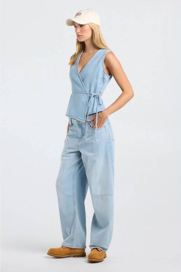 America Today high waist barrel jeans lichtblauw - Foto 2
