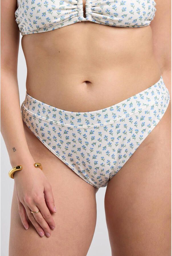 America Today high waist bikinibroekje Wonder ecru lichtblauw - Foto 3