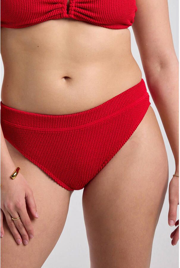 America Today high waist bikinibroekje Wonder met textuur rood - Foto 2