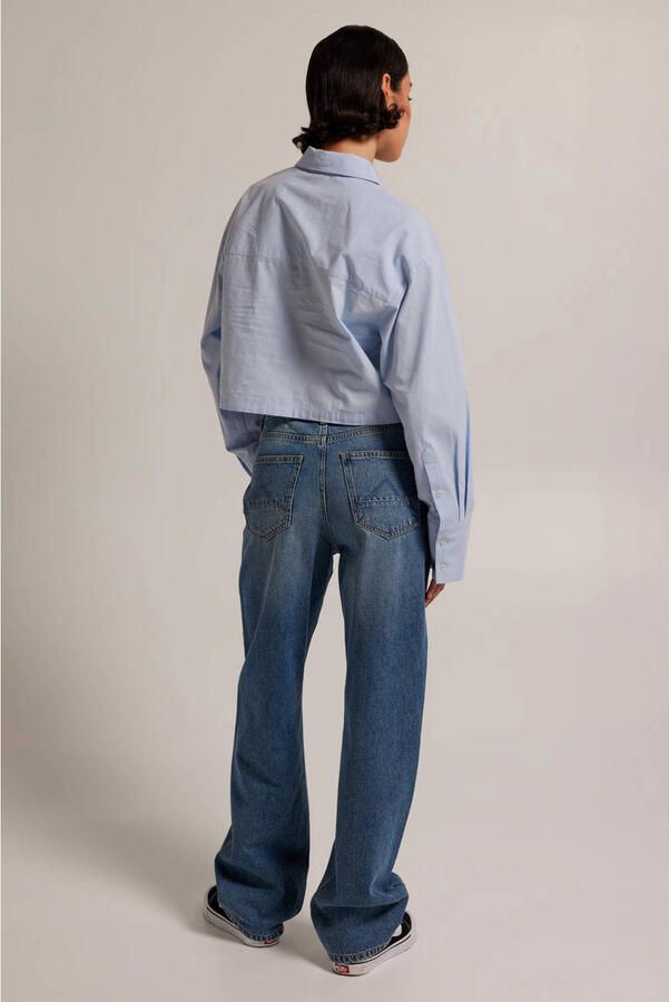 America Today high waist straight leg jeans Irvine dark blue denim