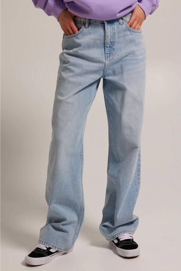 America Today high waist straight leg jeans Irvine light blue denim