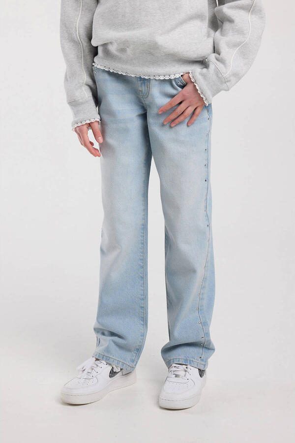 America Today high waist loose fit jeans light blue denim