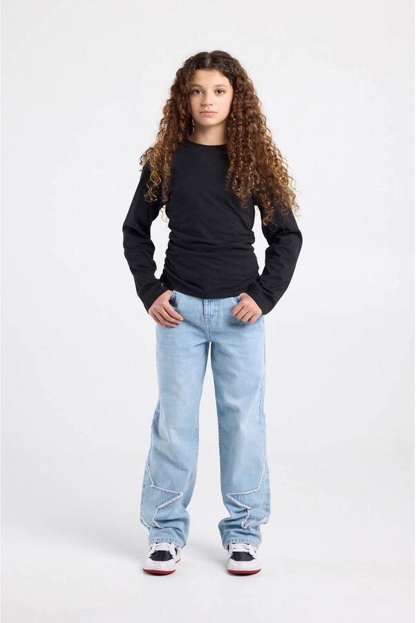America Today high waist straight leg jeans light blue denim - Foto 2