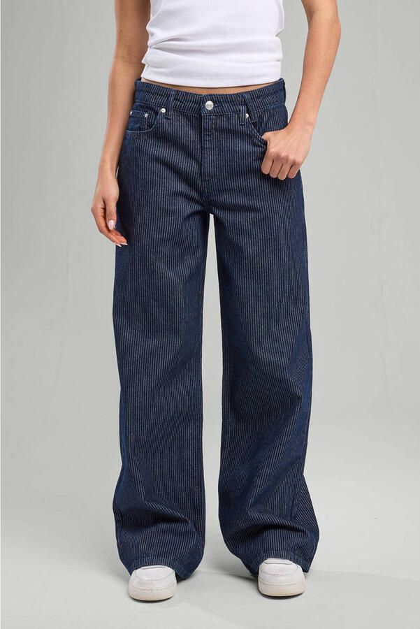 America Today high waist wide leg jeans dark blue denim