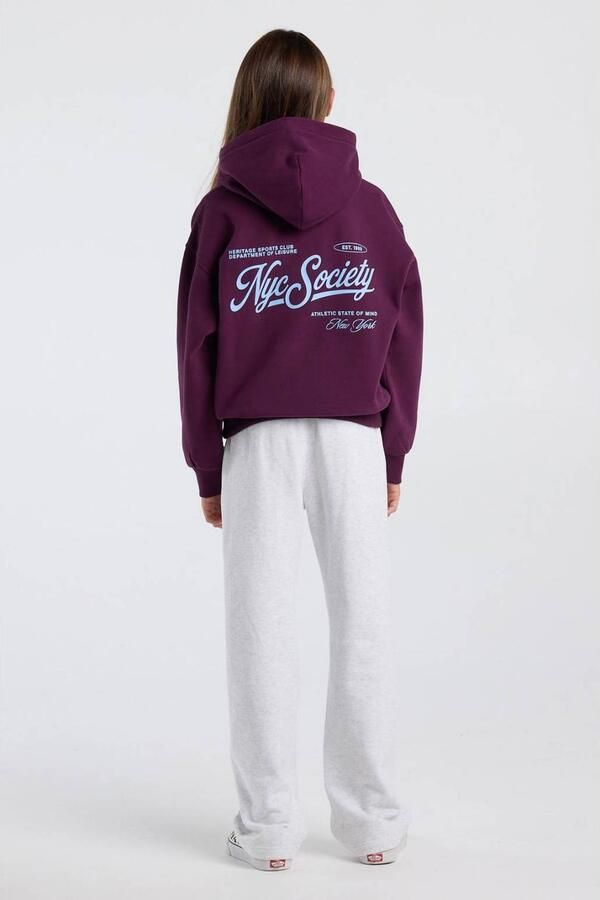 America Today hoodie met backprint aubergine Sweater Paars Backprint - Foto 3