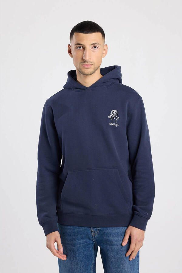 America Today hoodie met backprint blauw