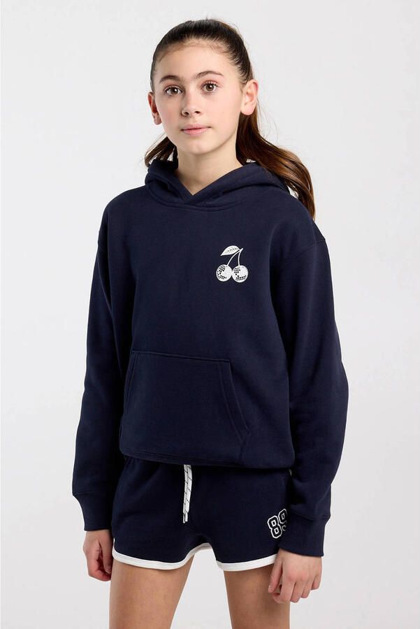 America Today hoodie met backprint donkerblauw