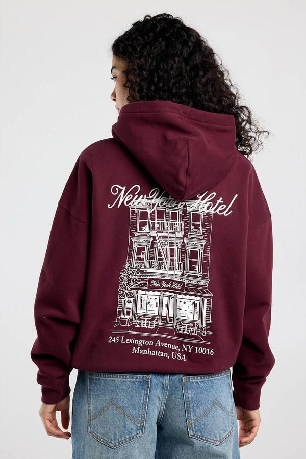 America Today hoodie met backprint donkerrood - Foto 2