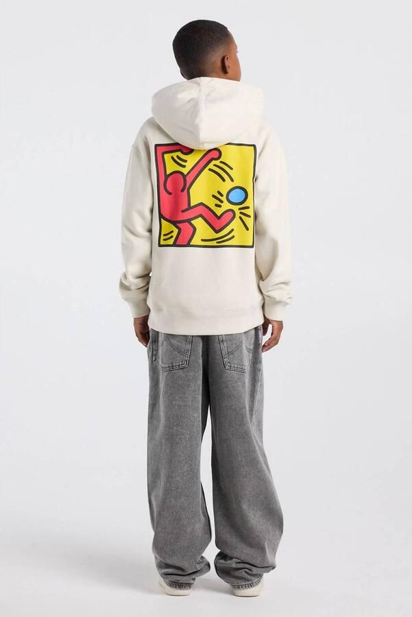 America Today hoodie met backprint ecru geel rood Sweater Printopdruk - Foto 3