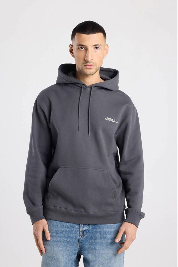 America Today hoodie met backprint grijs