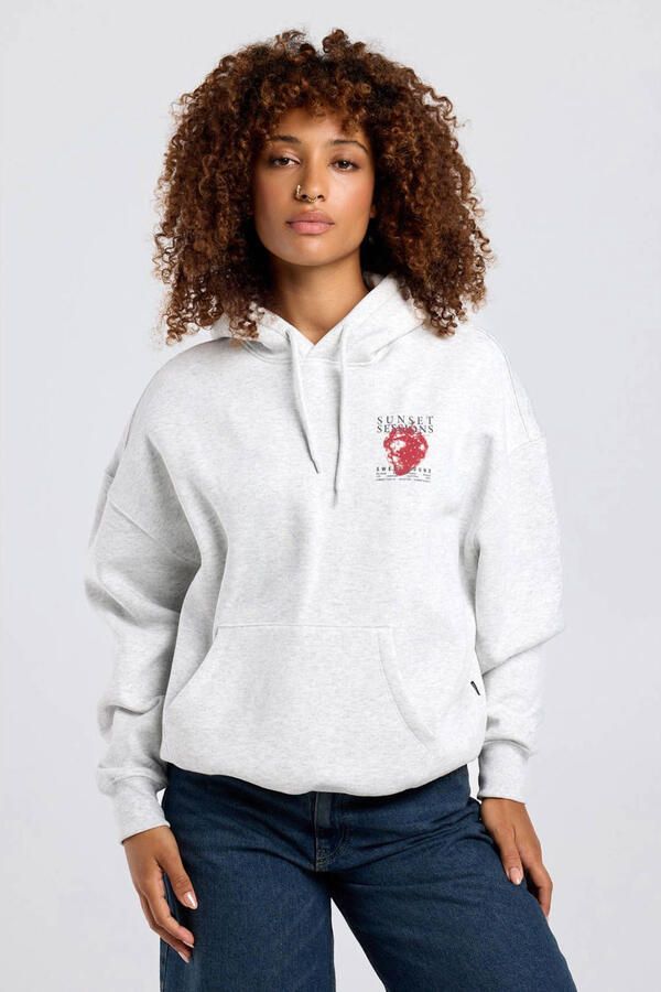 America Today hoodie met backprint grijs