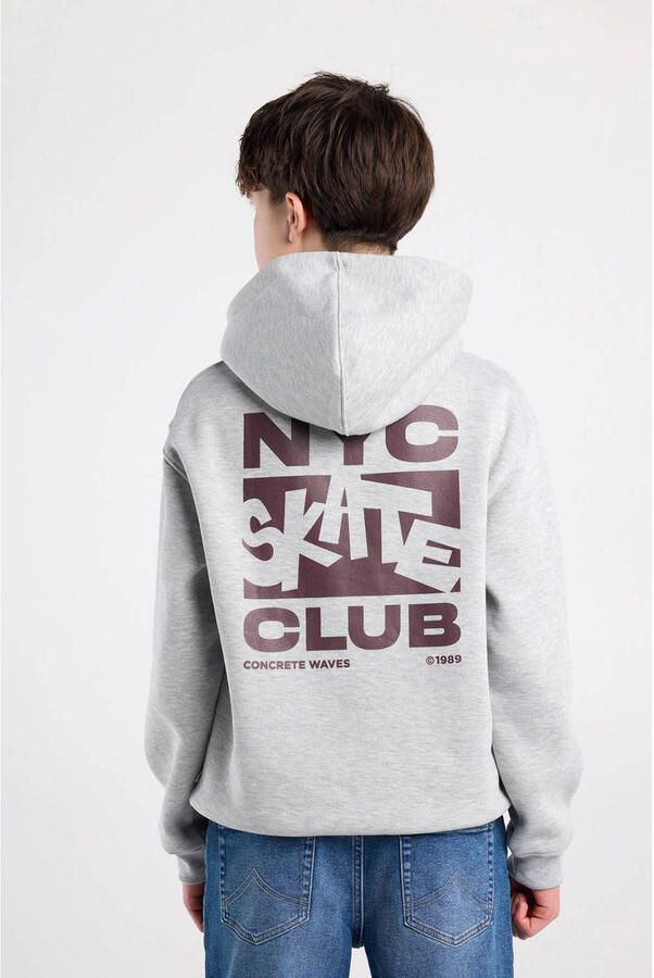 America Today hoodie met backprint grijs - Foto 3