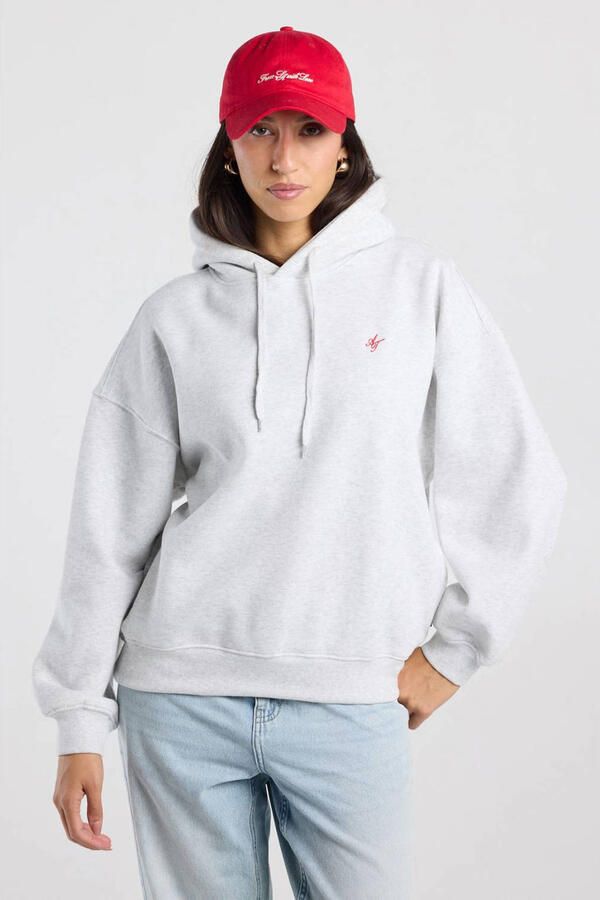 America Today hoodie met backprint grijs