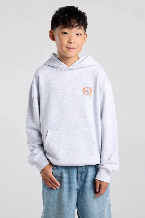 America Today hoodie met backprint lichtgrijs - Foto 1