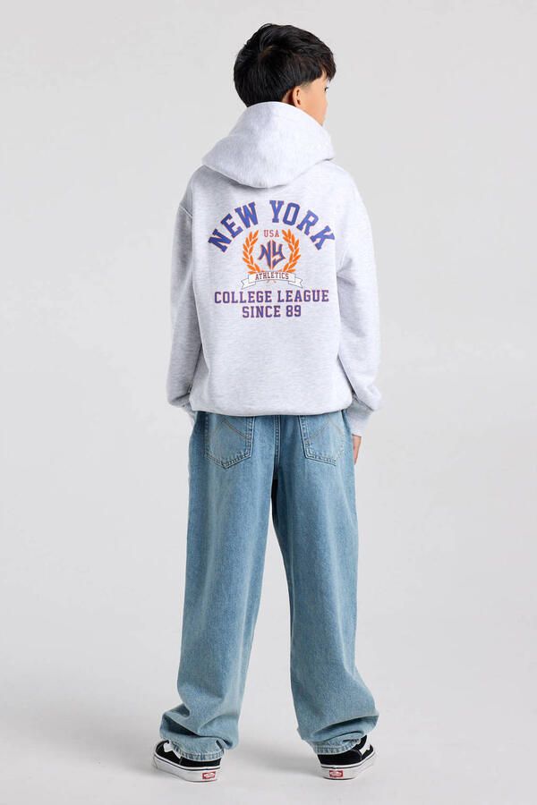 America Today hoodie met backprint lichtgrijs - Foto 3