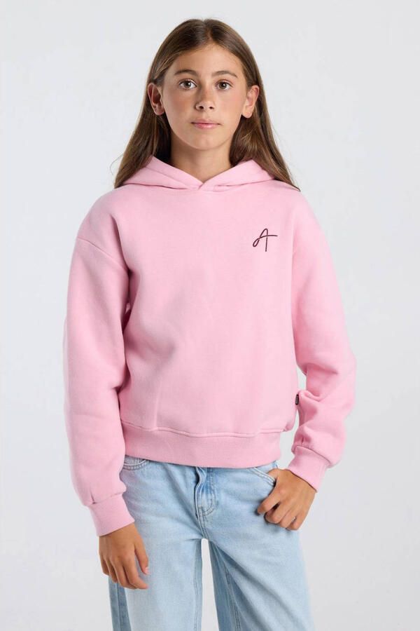 America Today hoodie met backprint lichtroze