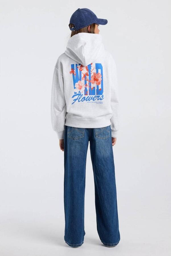 America Today hoodie met backprint light grey Sweater Grijs Backprint - Foto 2