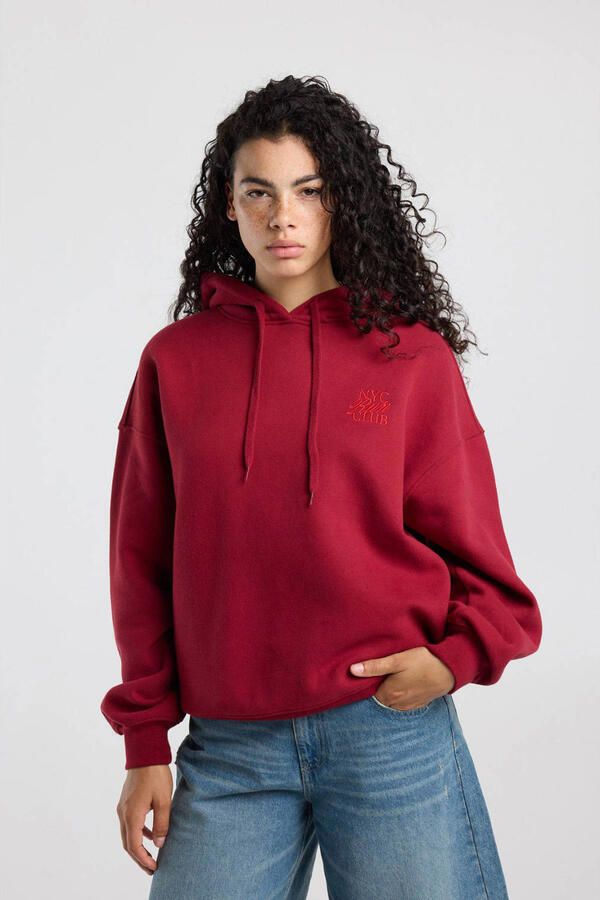 America Today hoodie met backprint rood