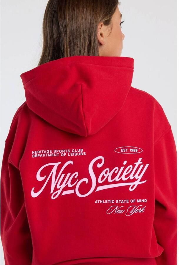 America Today hoodie met backprint rood Sweater Backprint - Foto 2