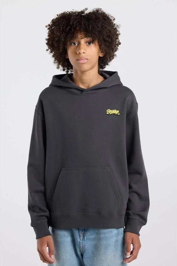 America Today hoodie met backprint zwart geel Sweater Backprint