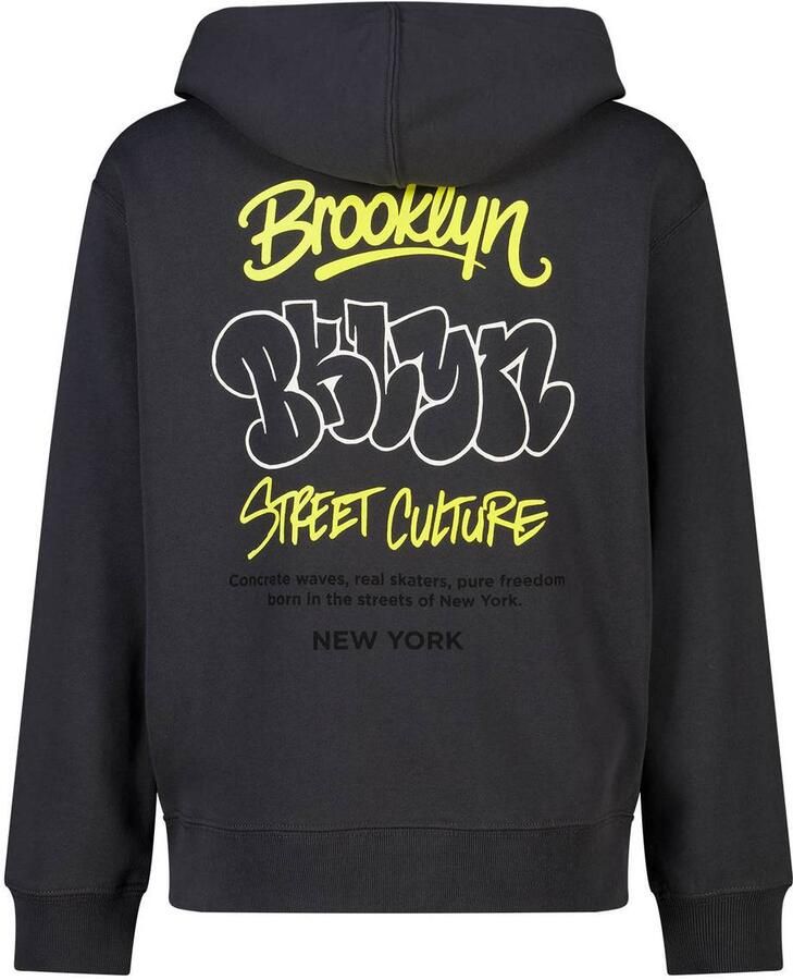 America Today hoodie met backprint zwart geel Sweater Backprint - Foto 2