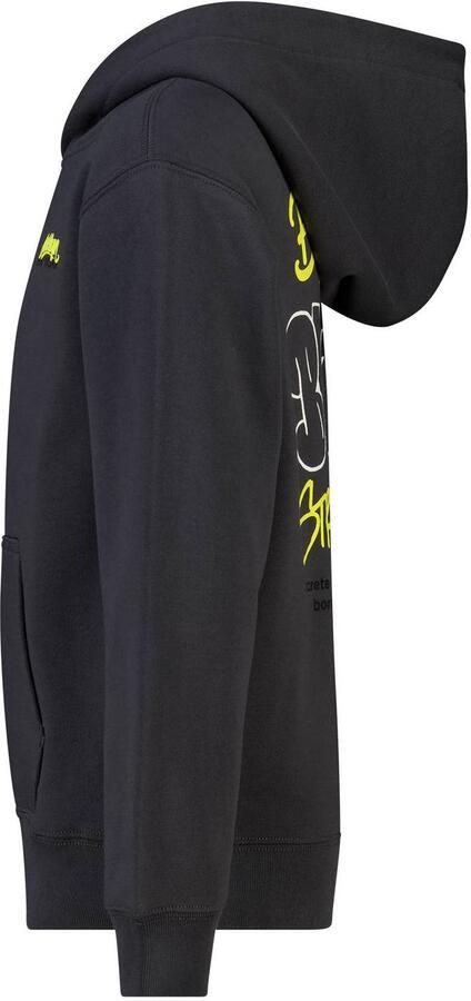 America Today hoodie met backprint zwart geel Sweater Backprint - Foto 3