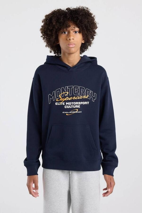 America Today hoodie met tekst donkerblauw Sweater Tekst