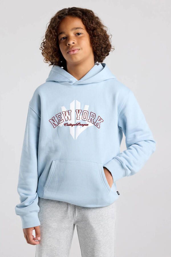 America Today hoodie met tekst lichtblauw