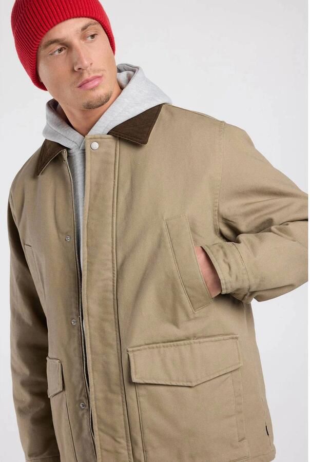 America Today katoenen corduroy winterjas camel