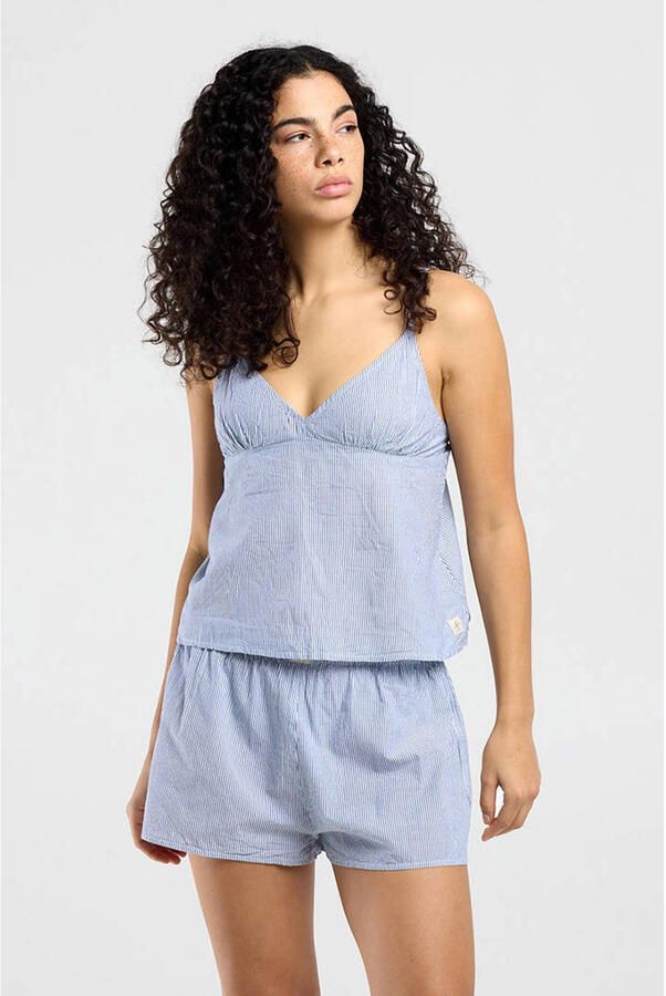 America Today katoenen pyjamashort blauw